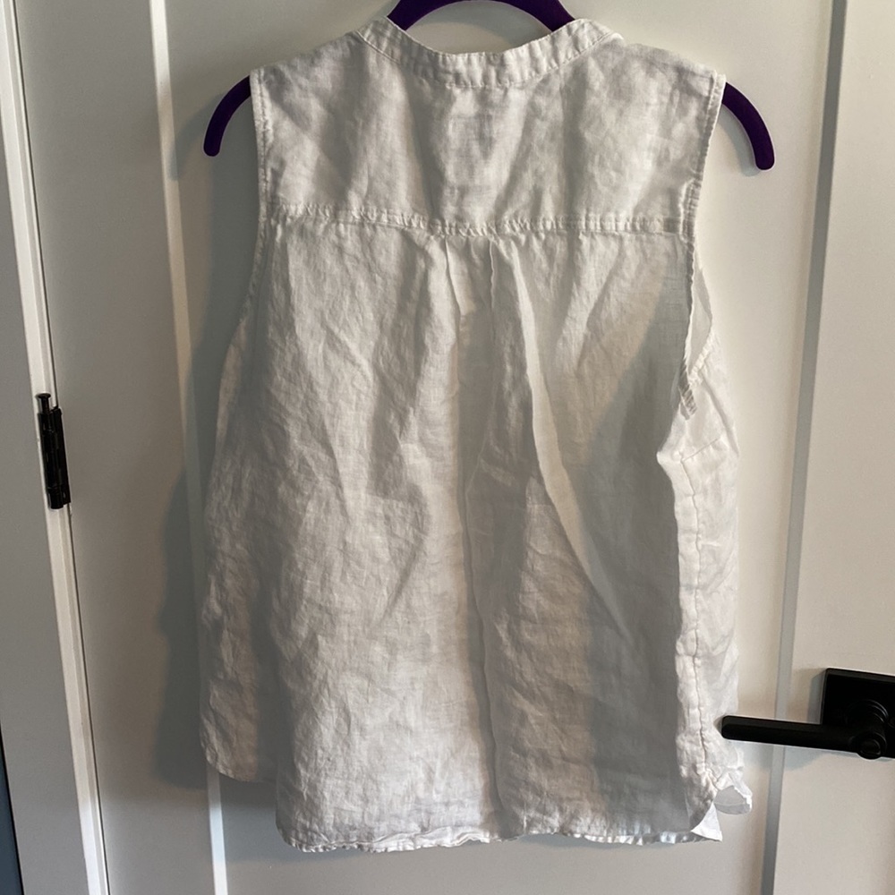 Gap 100% Linen White Notch Neck Tunic EUC - Picture 8 of 12